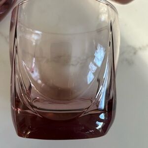 Elegant libby plum colored old fashioned Glasses.